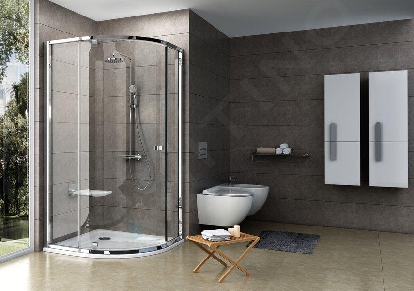 Ravak Pivot - Cabina doccia a quarto di giro PSKK3-100, 97-100 cm, alluminio lucido/vetro trasparente 376AAC00Z1