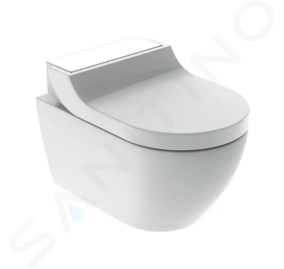 Geberit AquaClean - Bidet électronique Tuma Comfort avec céramique, Rimfree, SoftClosing, verre blanc 146.292.SI.1