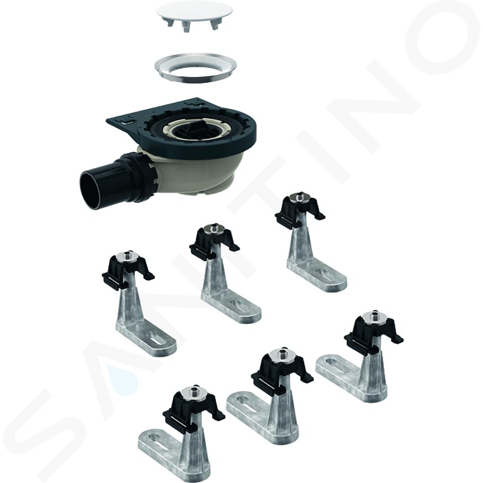 Geberit Setaplano - Garniture de vidange de douche avec 6 pieds pour baignoire de douche Setaplano, hauteur du bouchon : 50 mm 154.013.00.1