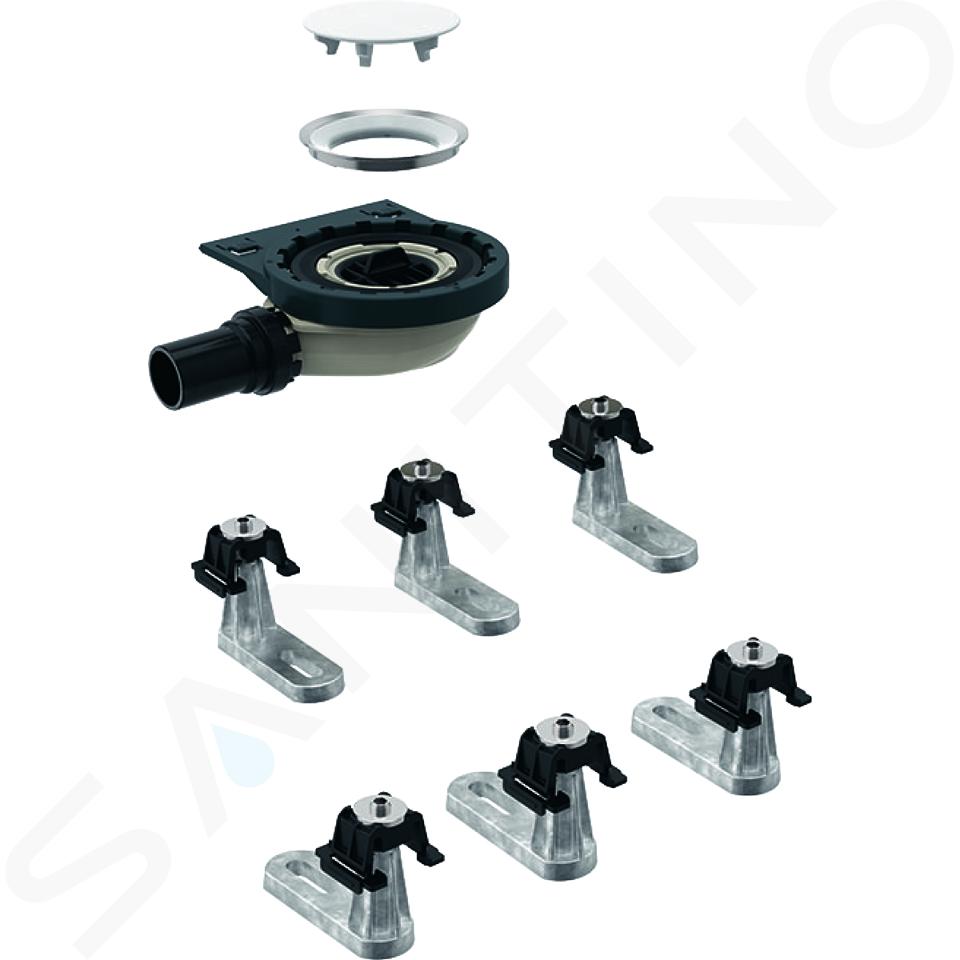 Geberit Setaplano - Kit di montaggio grezzo per piatto doccia, altezza di arresto dell'acqua 30 mm, d40 mm, 6 piedi 154.021.00.1