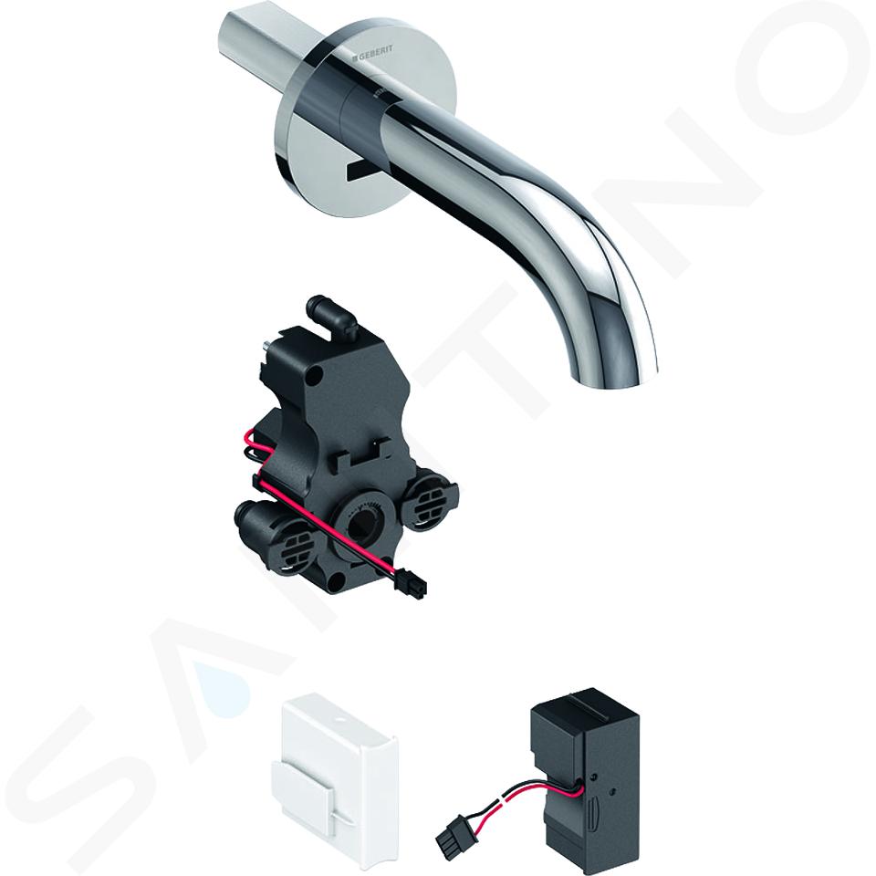 Geberit Piave - Mitigeur de lavabo électronique Piave encastré, sans mélangeur, longueur : 170 mm, alimentation par le réseau, chrome 116.261.21.1