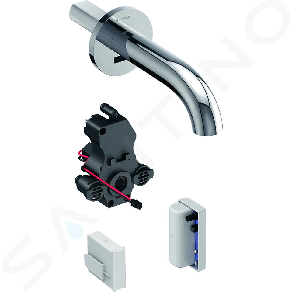 Geberit Piave - Baterie electronică de lavoar Piave pentru montare încastrată, cu mixare, lungime 22 cm, alimentare de la generator, crom 116.286.21.1