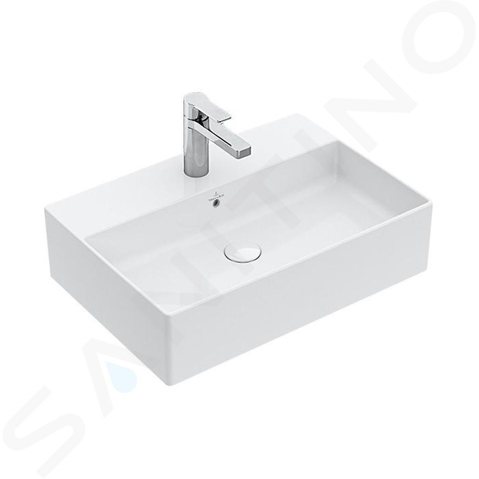 Villeroy & Boch Memento 2.0 - Opzetwastafel 50x42 cm, met overloop, met kraangat, CeramicPlus, alpine wit 4A0750R1