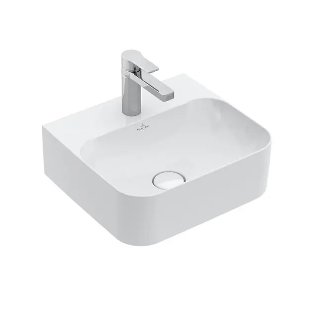 Levně Villeroy & Boch Finion - Umývátko se skrytým přepadem, 43x39 cm, s CeramicPlus, alpská bílá 43644CR1