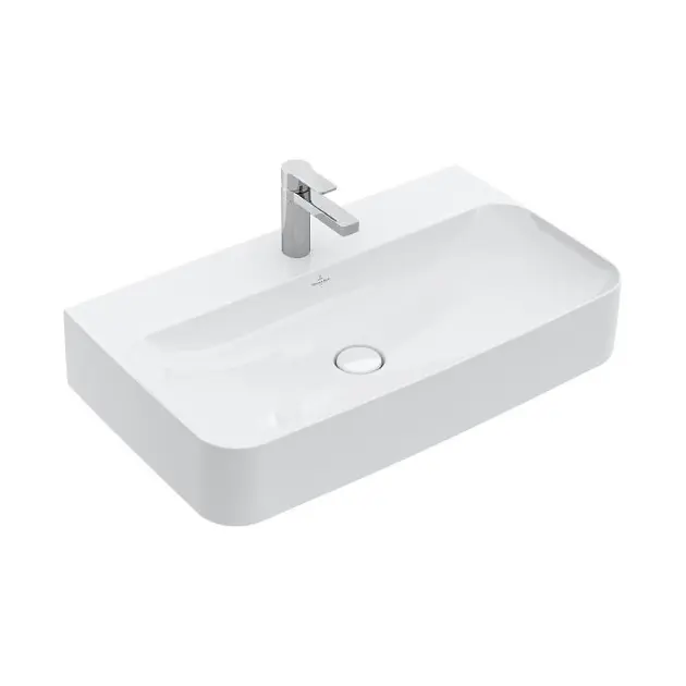 Levně Villeroy & Boch Finion - Umyvadlo bez přepadu, 80x47 cm, s CeramicPlus, alpská bílá 41688LR1