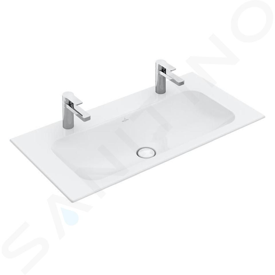 Villeroy & Boch Finion - Wastafel zonder overloop, 1200x500 mm, met Ceramicplus, alpine wit 4164C1R1