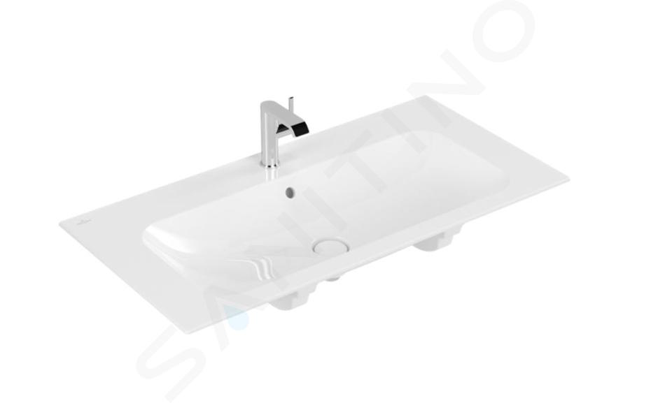 Villeroy & Boch Finion - Wastafel met verborgen overloop, 1000x500 mm, met Ceramicplus, alpine wit 4164ABR1