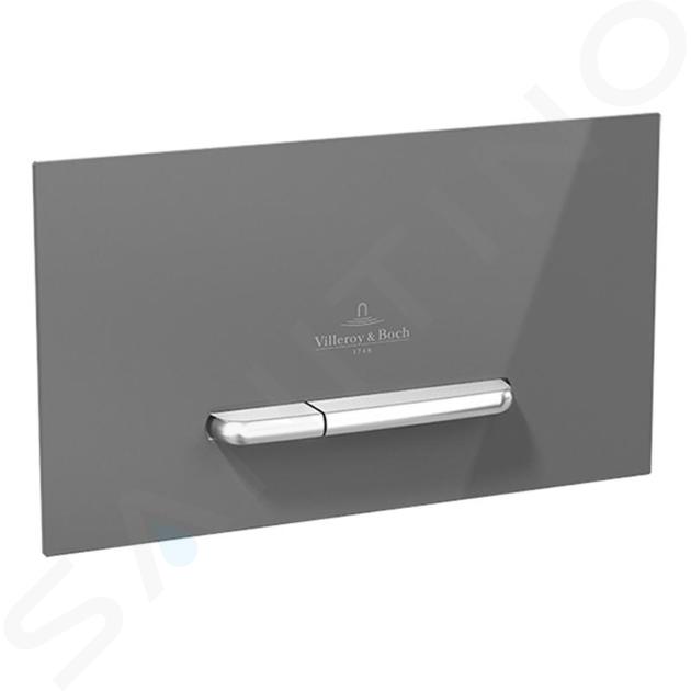 Villeroy & Boch ViConnect - Placca di comando M300, acciaio inox spazzolato / vetro - Glossy Grey 922160RA