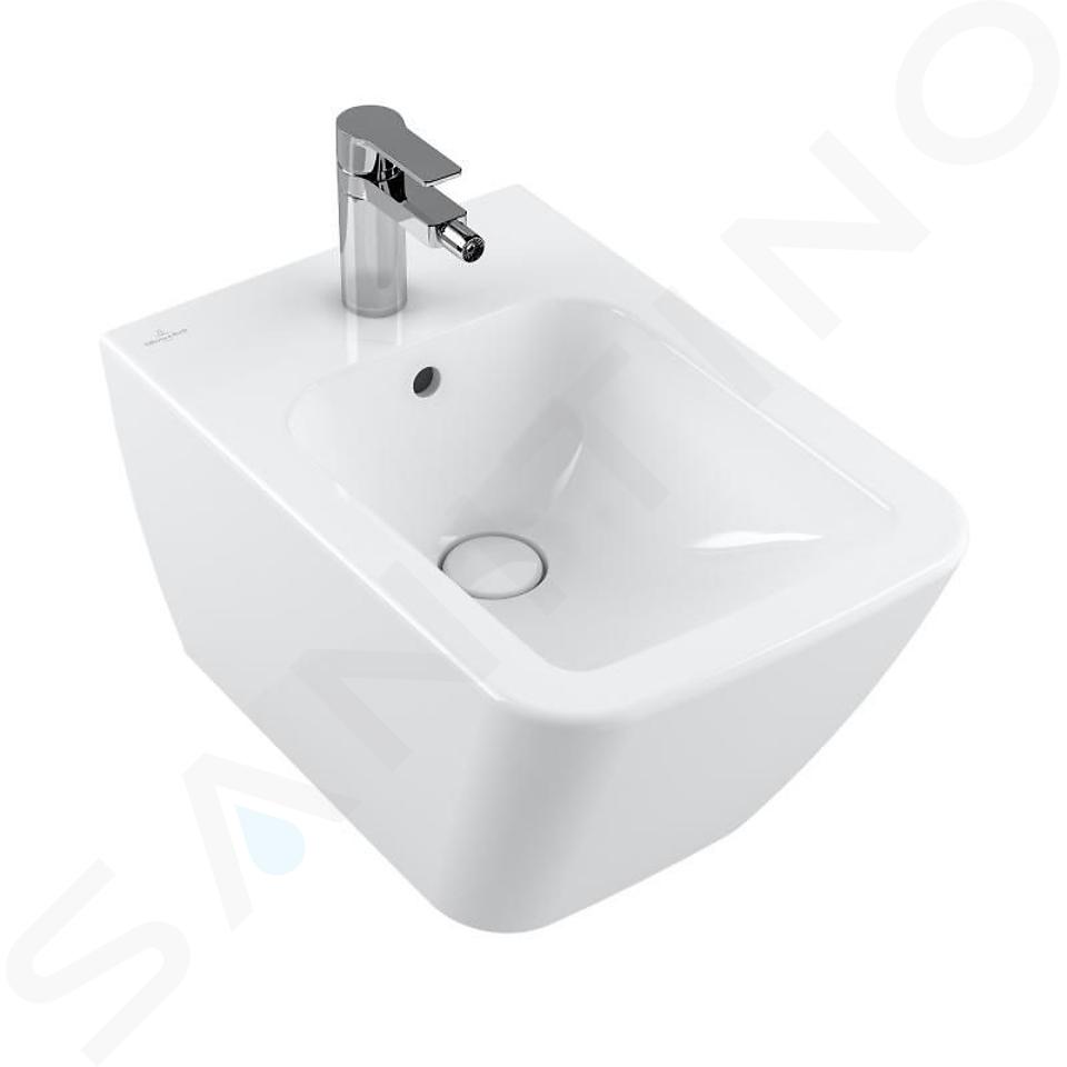 Villeroy & Boch Finion - Wandbidet met overloop, 375x560 mm, met Ceramicplus, alpine wit 446500R1