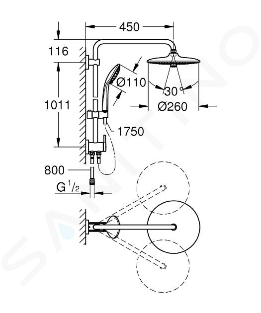 Grohe Euphoria - Conjunto de ducha 260, 3 chorros, cromo 27421002