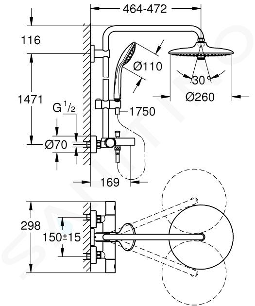 Euphoria 260 sist.de ducha term.baño 9,5 Grohe (27475001). Comprar online