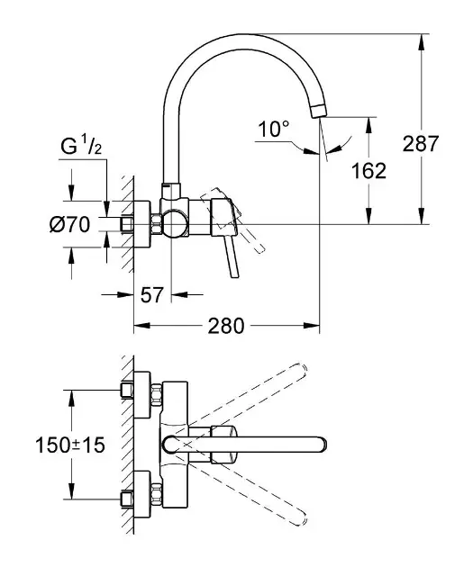 GROHE Miscelatore Cucina Concetto Cromo 32667001 : : Fai da te