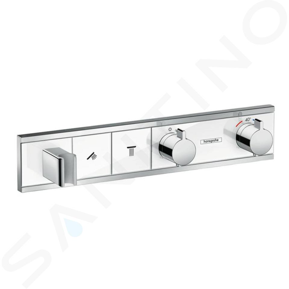 Hansgrohe RainSelect - Termostatická sprchová batéria pod omietku, na 2 výstupy, biela/chróm 15355400