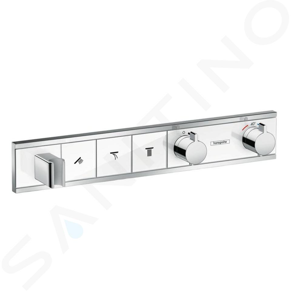 Hansgrohe RainSelect - Mitigeur thermostatique de douche encastré pour 3 sorties, blanc/ chrome 15356400