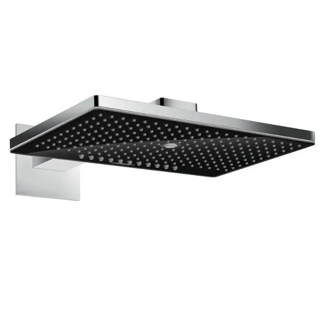 Hansgrohe Rainmaker Select - Douche de tête 460, 3 jets, bras de douche 46 cm, noir/chrome 24007600
