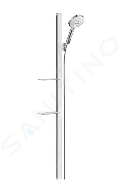 Hansgrohe Raindance - Set doccia Select S 120, 3 getti, asta doccia 1,50 m, bianco/cromato 27646400