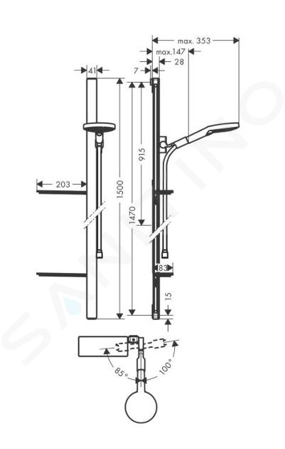 Raindance Select S Set doccia 120 3jet P con asta doccia 65 cm AX 27654000