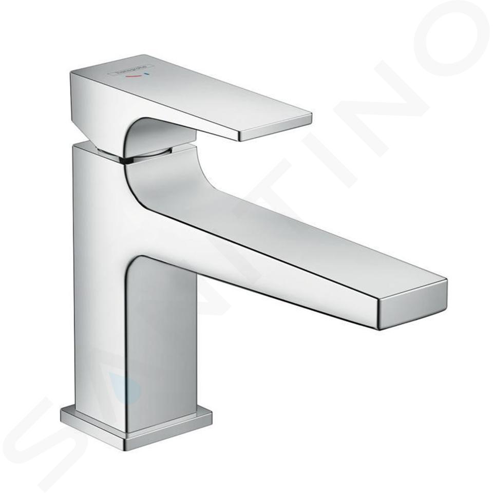 Hansgrohe Metropol - Miscelatore monocomando 100 CoolStart per lavabo, con sistema di scarico Push-Open, cromato 32503000