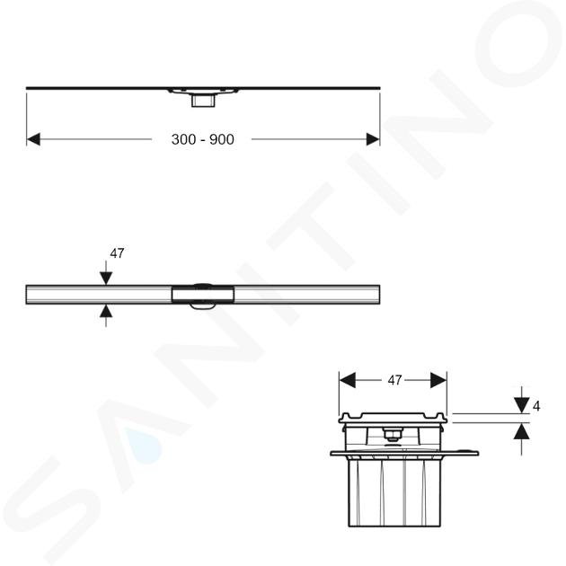 Siphon Douche Italienne Geberit CleanLine Kit d'encastrement pour