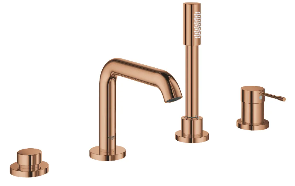 Grohe Essence - Baterie pentru instalare pe marginea căzii, cu 4 orificii, Warm Sunset 19578DA1