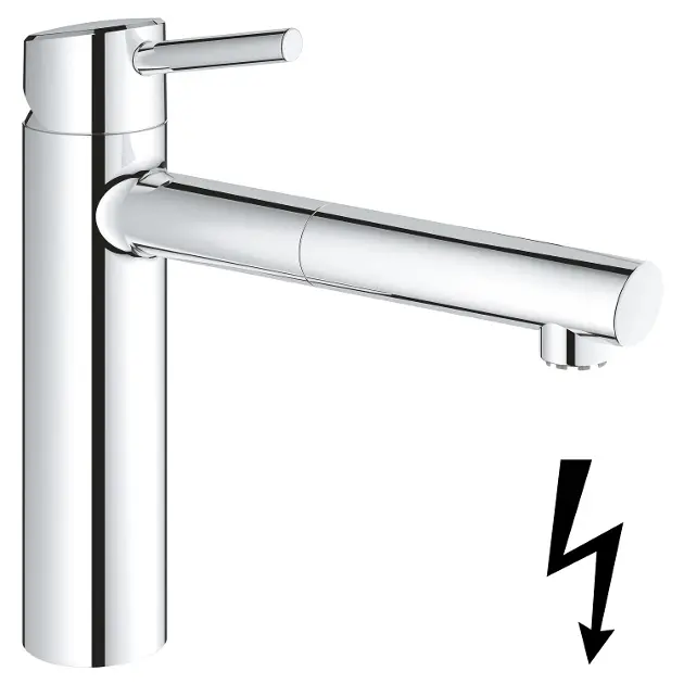 Grohe Concetto - Mitigeur d’évier avec manchon de fermeture extractible, chrome 31214001