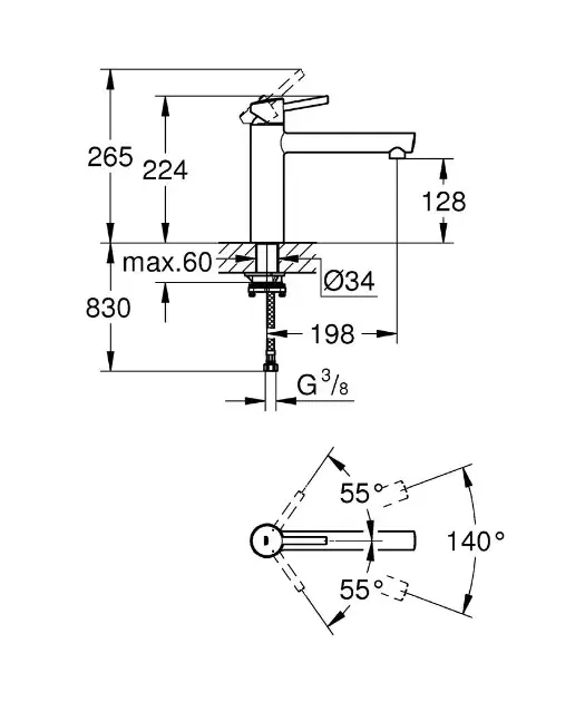 Grohe 32661003 miscelatore monocomando Concetto per lavello cucina,  cromato, bocca girevole