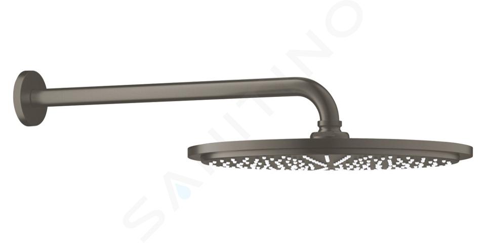 Grohe Rainshower Cosmopolitan - Soffione doccia 310, braccio doccia 380 mm, getto singolo, grafite scura spazzolata 26066AL0