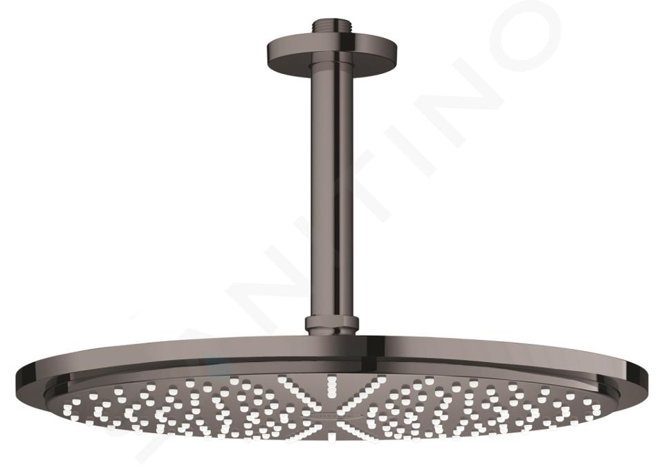 Grohe Rainshower Cosmopolitan - Soffione doccia 310, braccio doccia 142 mm, getto singolo, grafite scura 26067A00