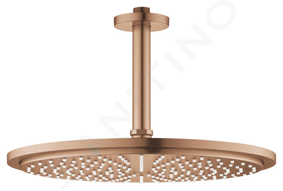 Grohe Rainshower Cosmopolitan - Soffione doccia 310, braccio doccia 142 mm, getto singolo, Warm Sunset spazzolato 26067DL0