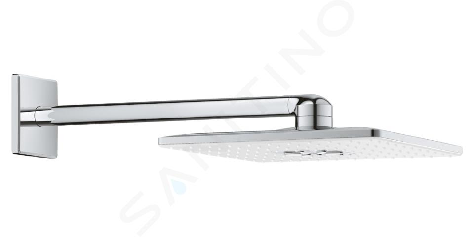 Grohe Rainshower SmartActive Cube - Rociador de ducha 310, brazo de ducha 43 cm, 2 chorros, blanco luna 26479LS0
