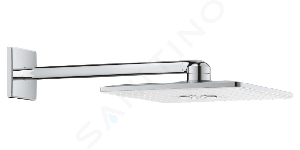 Grohe Rainshower SmartActive Cube - Rociador de ducha 310, brazo de ducha 430 mm, 2 chorros, blanco luna 26479LS0