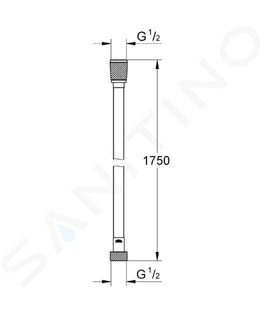 Grohe Flexibles - Flexible de douche Silverflex 1750 mm, Warm