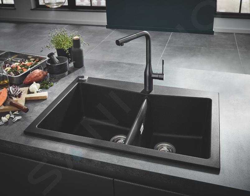 Roos pomp Productie Grohe Essence - Keukenkraan, Hard graphite geborsteld 30269AL0 | Sanitino.nl