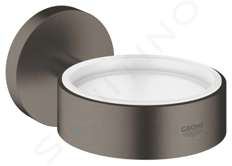 Grohe Essentials - Soporte de vaso/dispensador de jabón, grafito oscuro cepillado 40369AL1