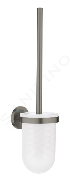 Grohe Essentials - Escobilla con soporte para inodoro, grafito oscuro cepillado 40374AL1