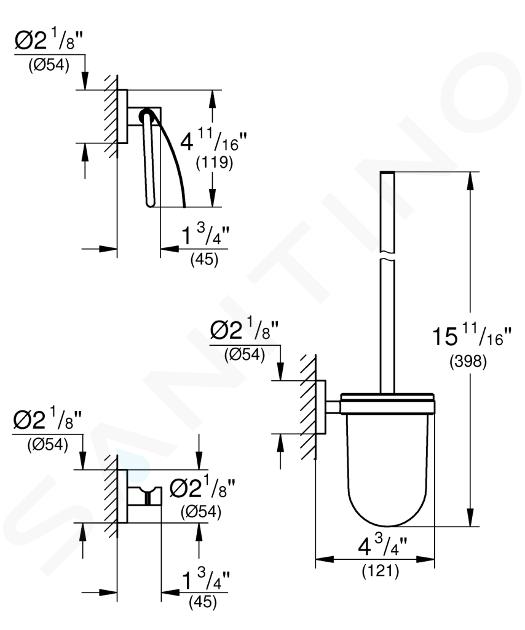 Grohe Essentials - Ensemble d'accessoires pour toilette 3 en 1