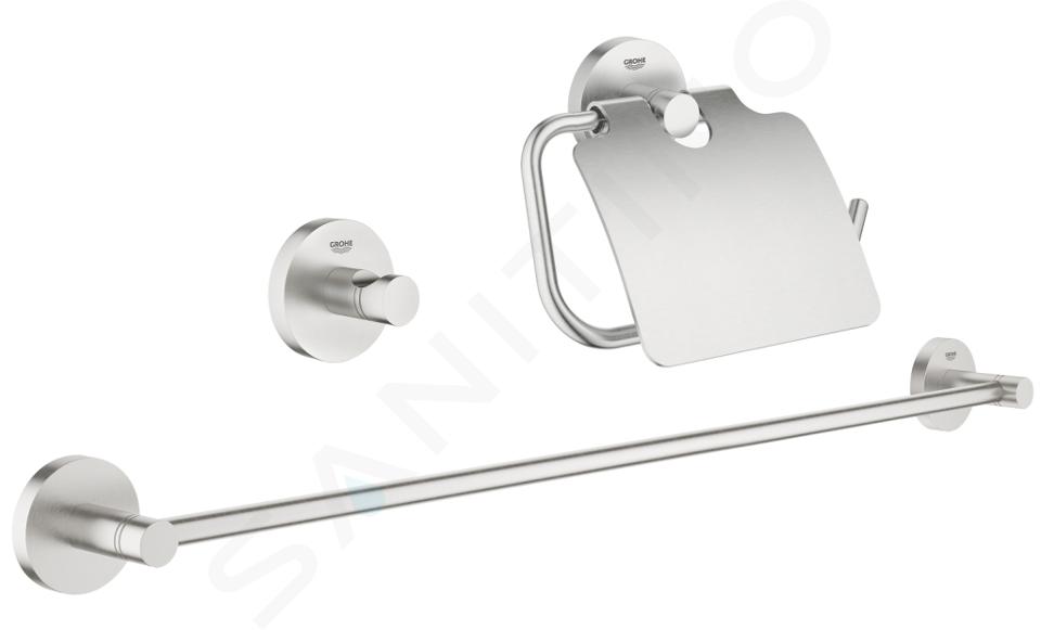 Grohe Essentials - Set di accessori per bagno 3 in 1, supersteel 40775DC1