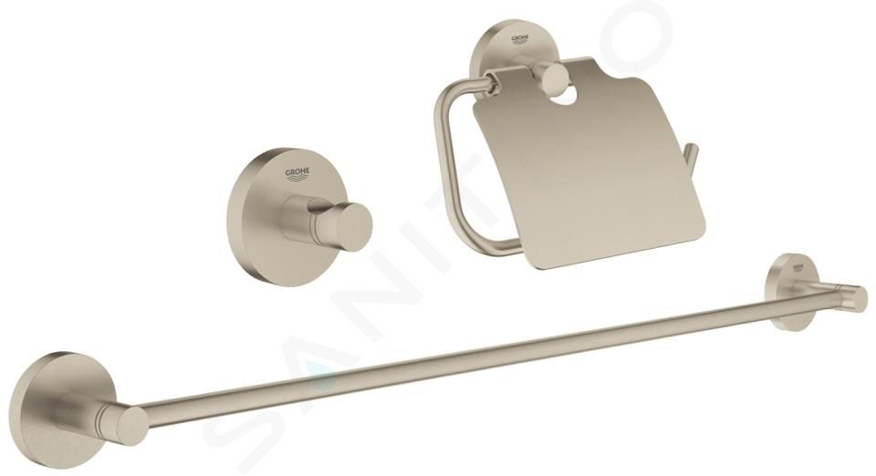 Grohe Essentials - Set badkameraccessoires 3 in 1, geborsteld nikkel 40775EN1