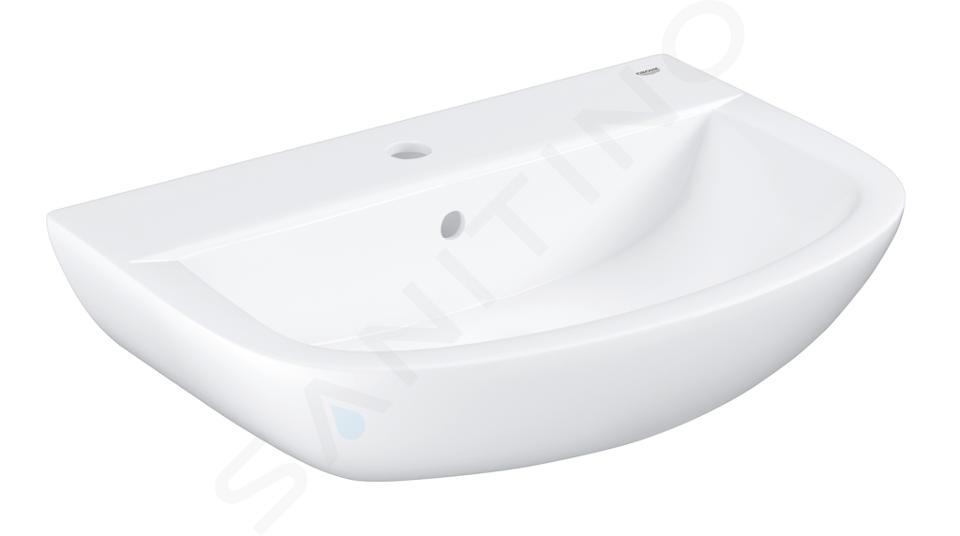 Grohe Bau Ceramic - Lavoar 609x442 mm, cu preaplin, 1 gaură pentru baterie, alb alpin 39421000