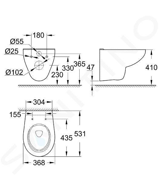 Grohe BAU inodoro suspendido. Rimless Grohe (39427000). Comprar online