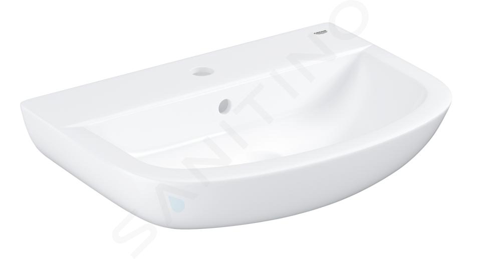 Grohe Bau Ceramic - Umyvadlo 553x386 mm, s přepadem, 1 otvor pro baterii, alpská bílá 39440000