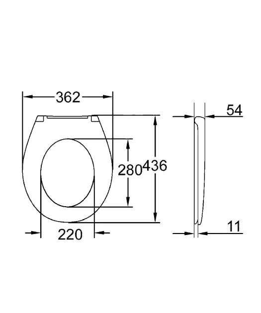 Abattant WC Grohe/couvercle Bau Ceramique 14986 SoftClose pour