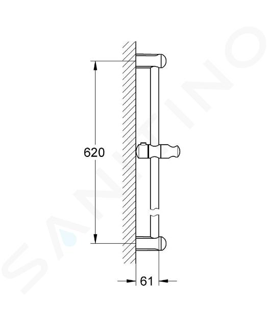 efficiëntie Roeispaan Pijnstiller Grohe Tempesta New - Glijstang 600 mm chroom 27523000 | Sanitino.nl