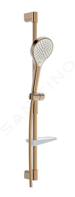 Hansa Viva - Conjunto de cabezal de ducha, barra y manguera, 3 chorros, bronce cepillado 4416021081