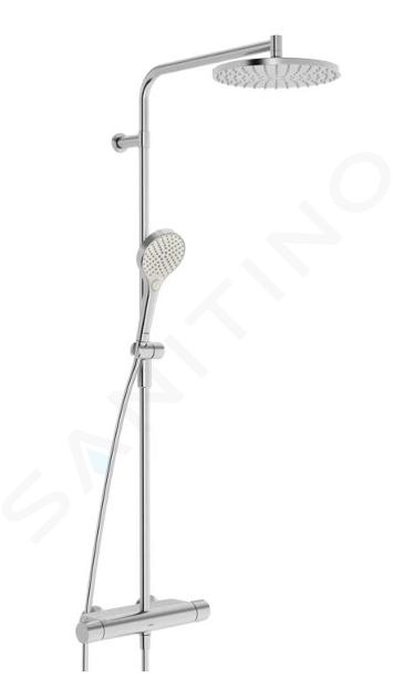 Hansa Viva - Conjunto de ducha con termostato, diámetro de 25 cm, 3 chorros, acero cepillado 6515920180