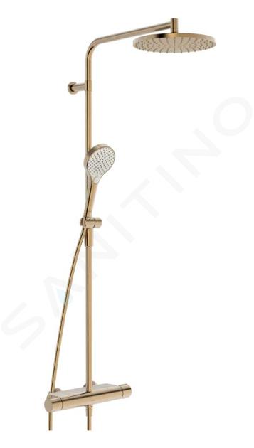 Hansa Viva - Conjunto de ducha con termostato, diámetro de 25 cm, 3 chorros, bronce cepillado 6515920181