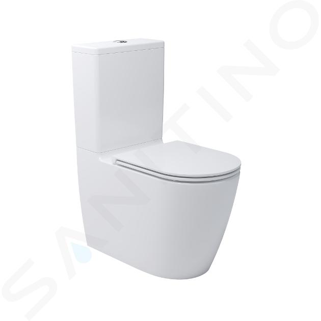 kielle Oudee - Set WC monobloc cu rezervor și capac softclose, Vortex, alb 30202000