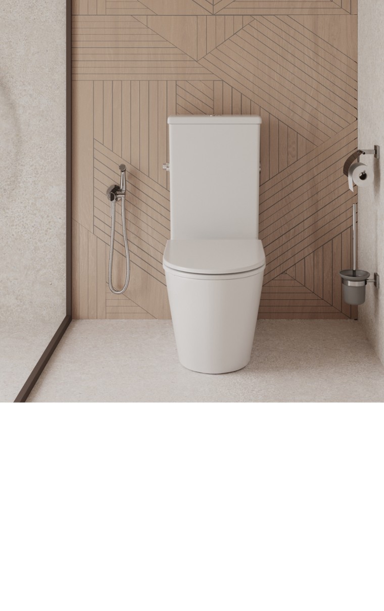 kielle Oudee - WC combi avec réservoir et abattant Softclose, Vortex, blanc 30202000
