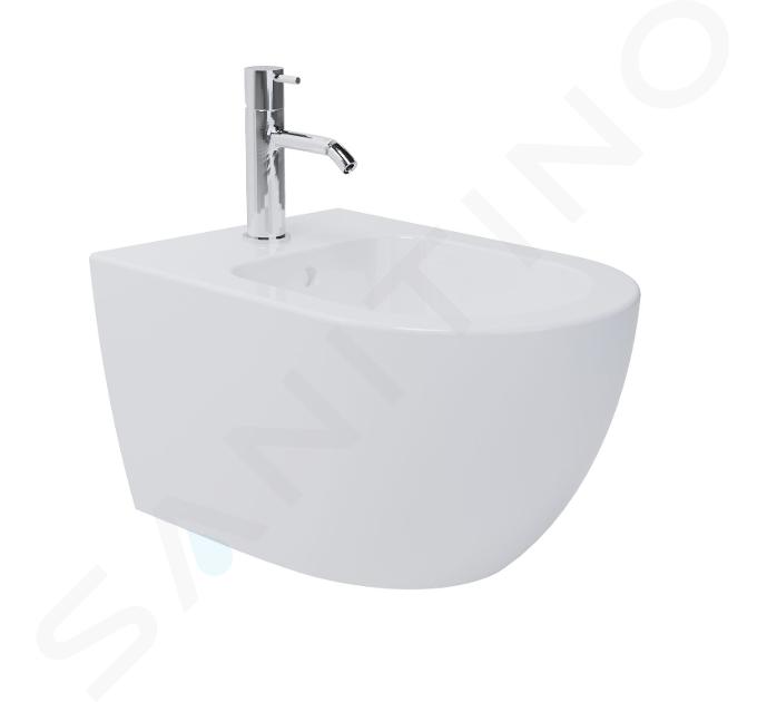 kielle Oudee - Wall-mounted bidet, with overflow, with tap hole, white 30302000