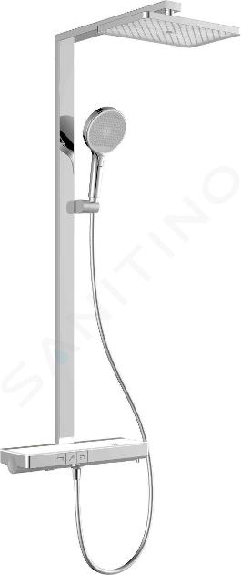 kielle Vega - Set de douche avec thermostat, 36 x 24 cm, 3 jets, chrome/blanc 20618010